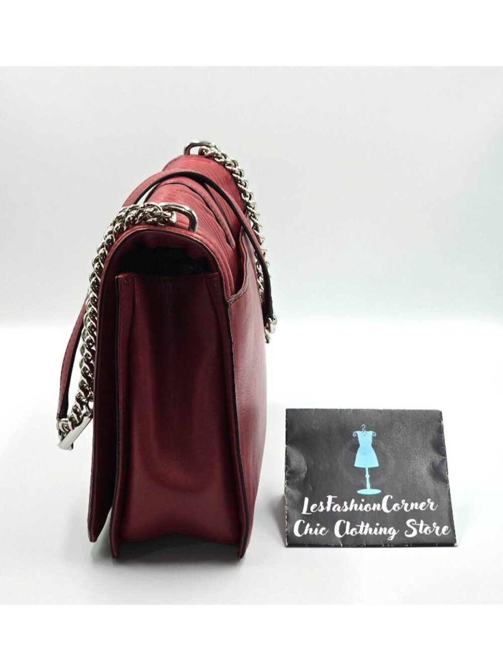 Rebecca Minkoff Women's Red Chevron leather Quilted Love Crossbody Bag Sz M 2558 - Picture 14 of 16
